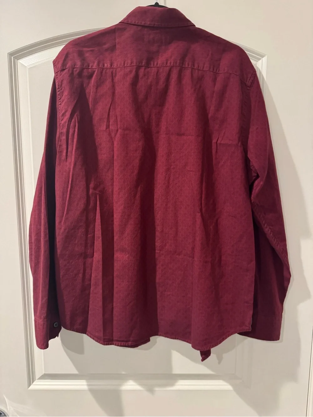 Banana Republic Maroon Organic Cotton Oxford Shirt Size L untucked office ready